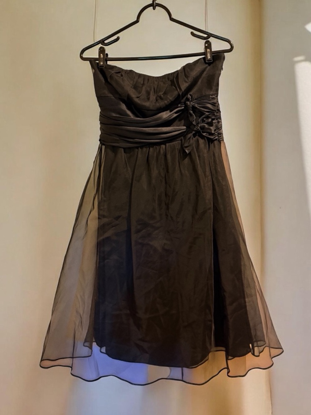 Nine West Strapless Silk A-Line Dress with Side Rosette (never worn!)